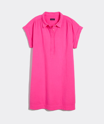 Vineyard Vines Margo Seastitch Double Gauze Shirtdress