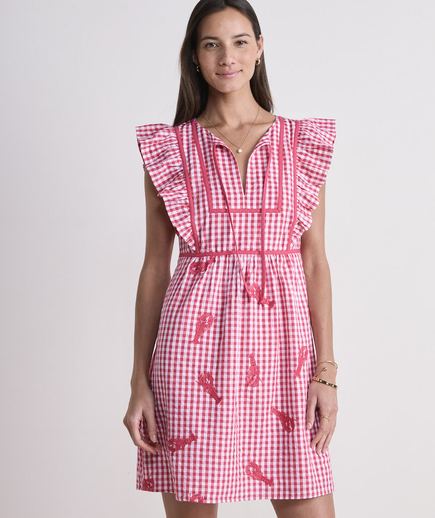Vineyard Vines Ainsley Lobster Embroidered Dress