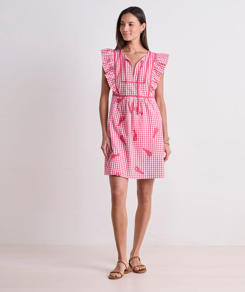 Vineyard Vines Ainsley Lobster Embroidered Dress