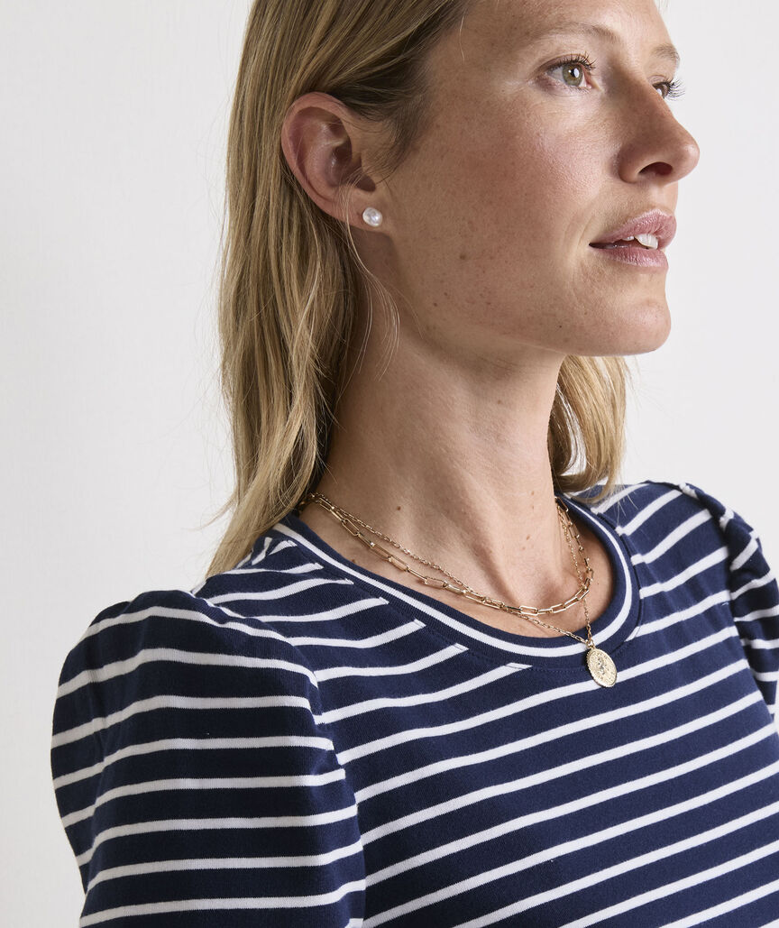 Vineyard Vines Deluxe Puff-Sleeve Mini Dress