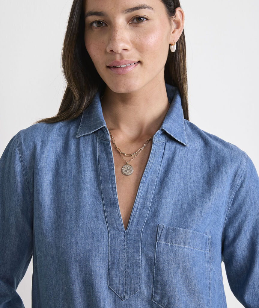 Vineyard Vines Margo Chambray Shirtdress