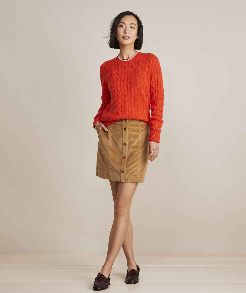 Vineyard Vines Corduroy Button-Front Skirt