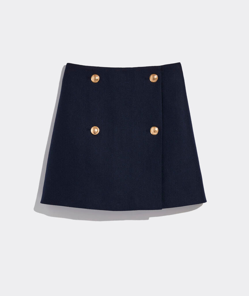 Vineyard Vines Wool Button-Front Mini Skirt