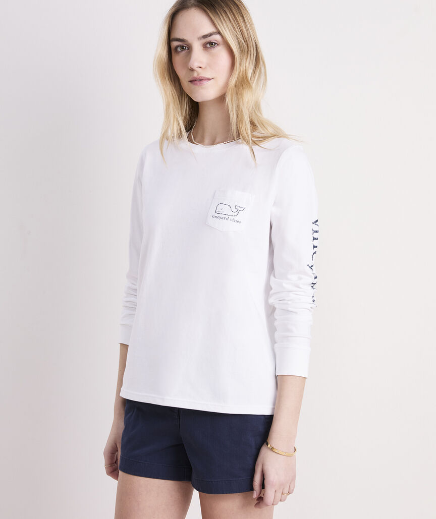 Vineyard Vines Vintage Whale Long-Sleeve Pocket Tee