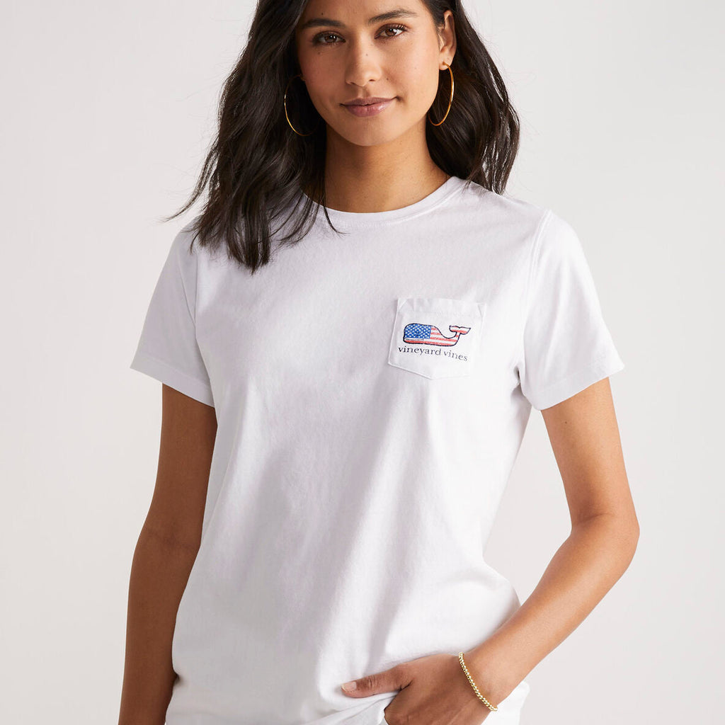 Vineyard Vines Flag Whale Short-Sleeve Pocket Tee