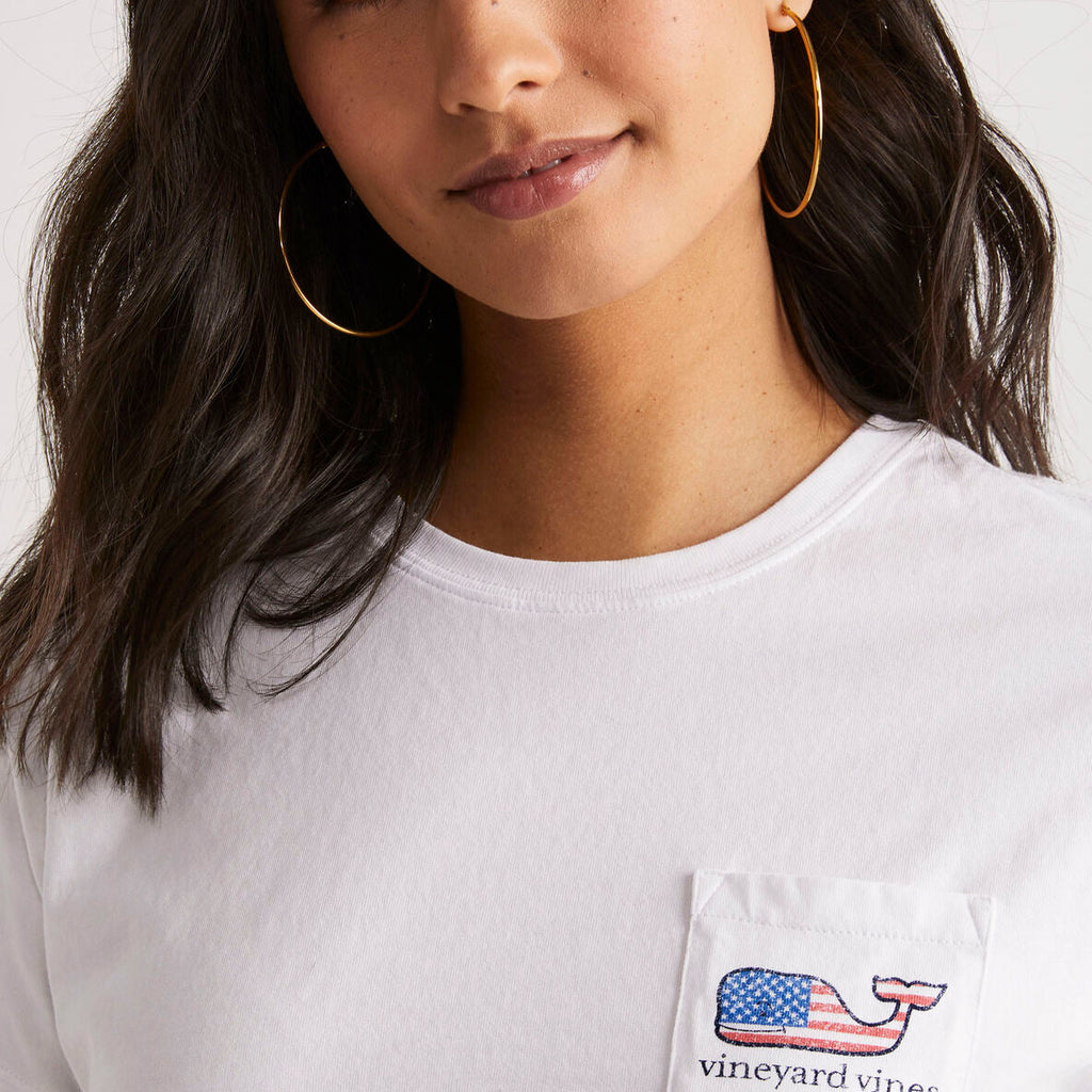 Vineyard Vines Flag Whale Short-Sleeve Pocket Tee