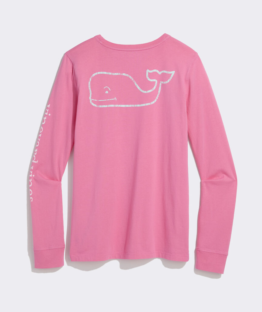 Vineyard Vines Women's Vintage Whale Long-Sleeve Pocket Tee