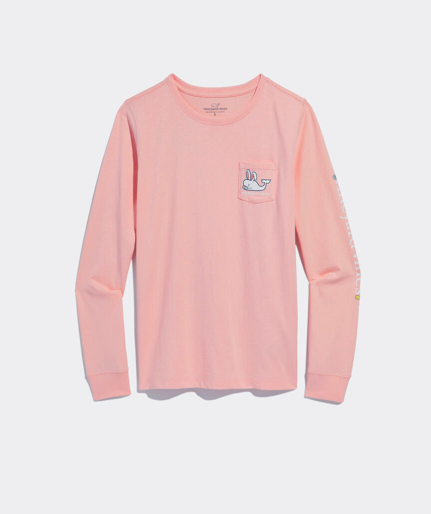 Vineyard Vines Easter Icon Whale Outline Long-Sleeve Pocket Tee