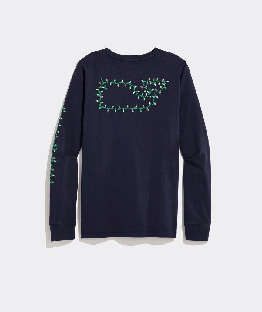 Vineyard Vines Whale Light Outline Long-Sleeve Pocket Tee