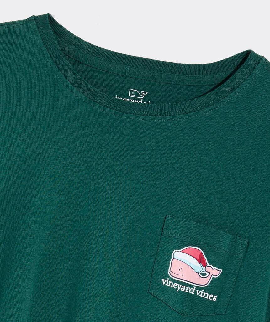 Vineyard Vines Women's Santa Whale Long-Sleeve Pocket Tee
