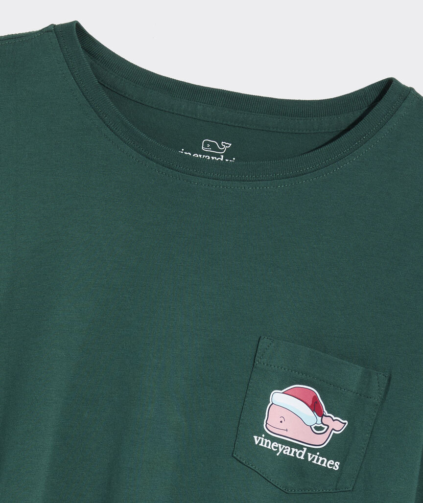 Vineyard Vines Women's Santa Whale Long-Sleeve Pocket Tee