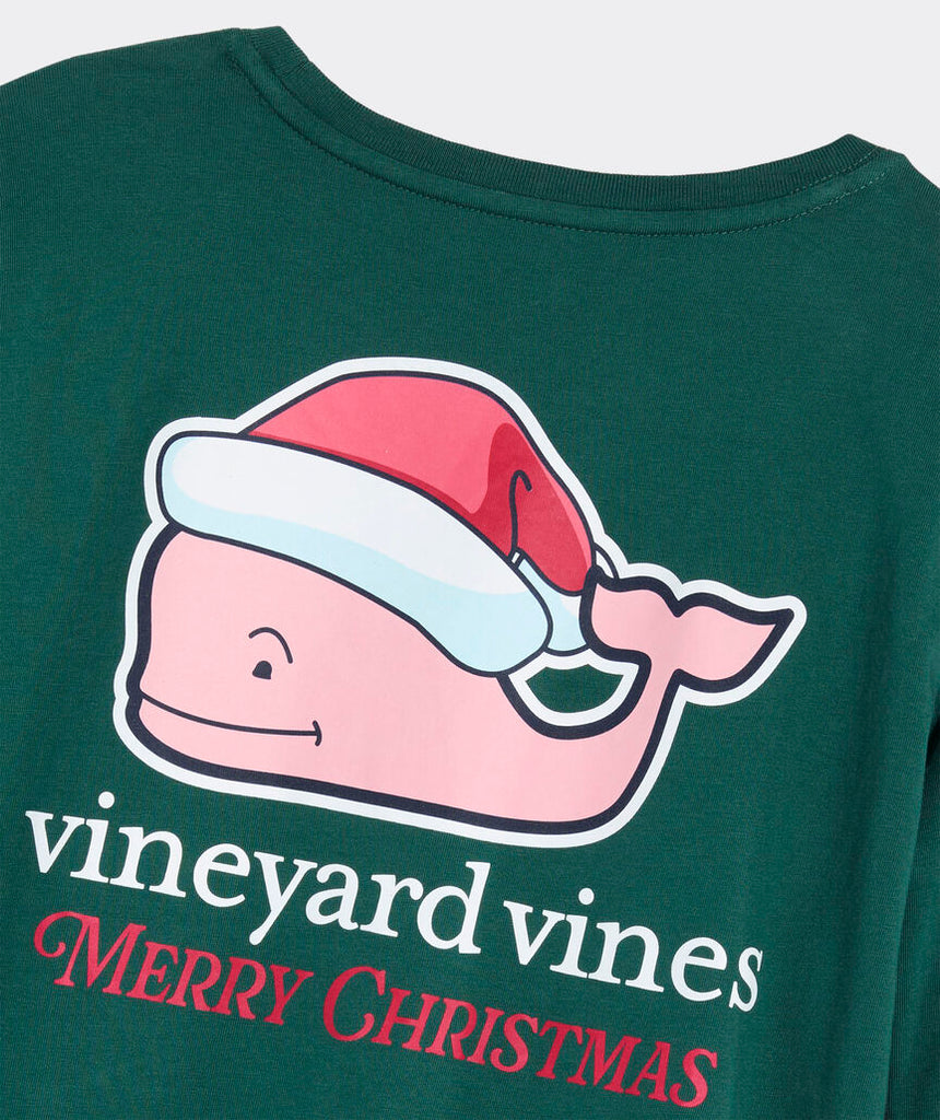 Vineyard Vines Women's Santa Whale Long-Sleeve Pocket Tee