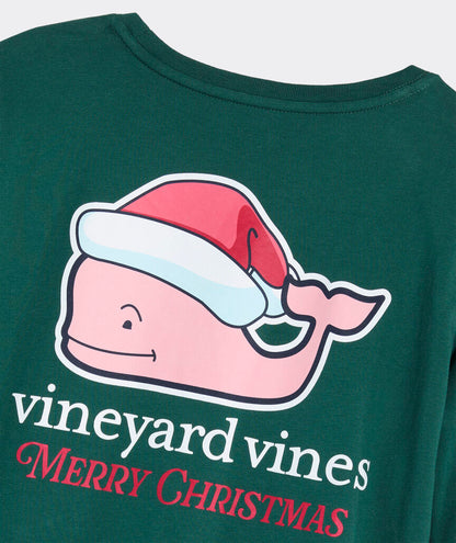 Vineyard Vines Women's Santa Whale Long-Sleeve Pocket Tee