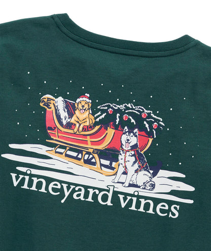 Vineyard Vines Women's Sleigh Dogs Long-Sleeve Pocket Tee
