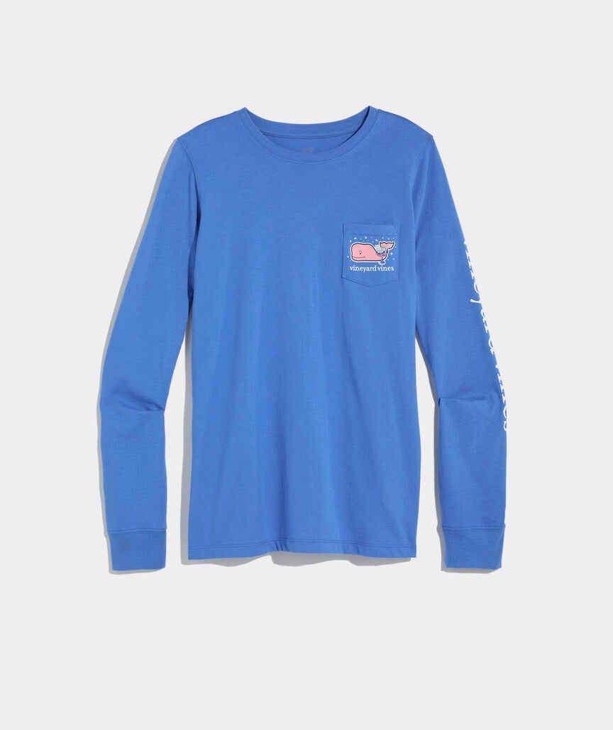 Vineyard Vines Women's Hanukkah Whale Long-Sleeve Pocket Tee