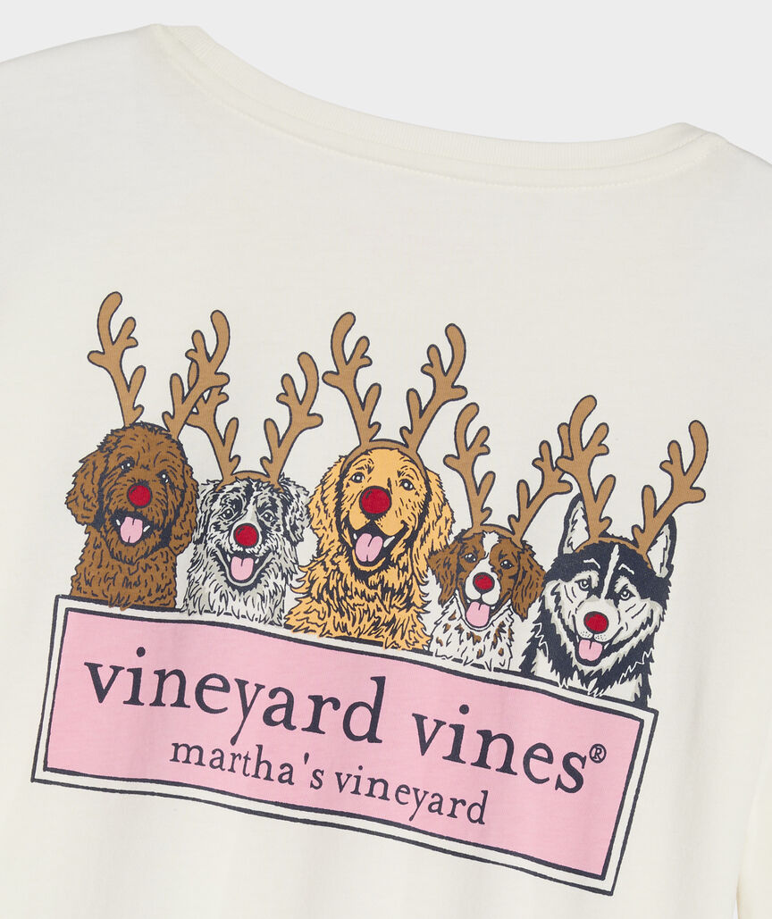 Vineyard Vines Women's Reindeer Pups Logo Box Long-Sleeve Tee