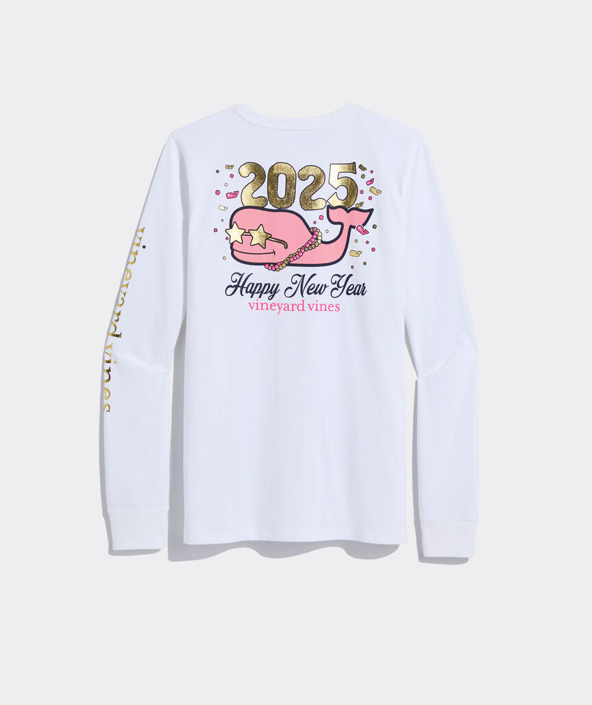 Vineyard Vines Women's New Year's Eve Whale Long-Sleeve Pocket Tee