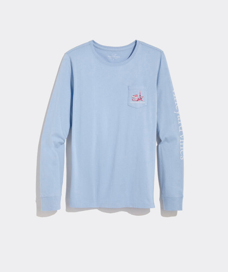 Vineyard Vines Women's Mountain Ski Whale Long-Sleeve Pocket Tee