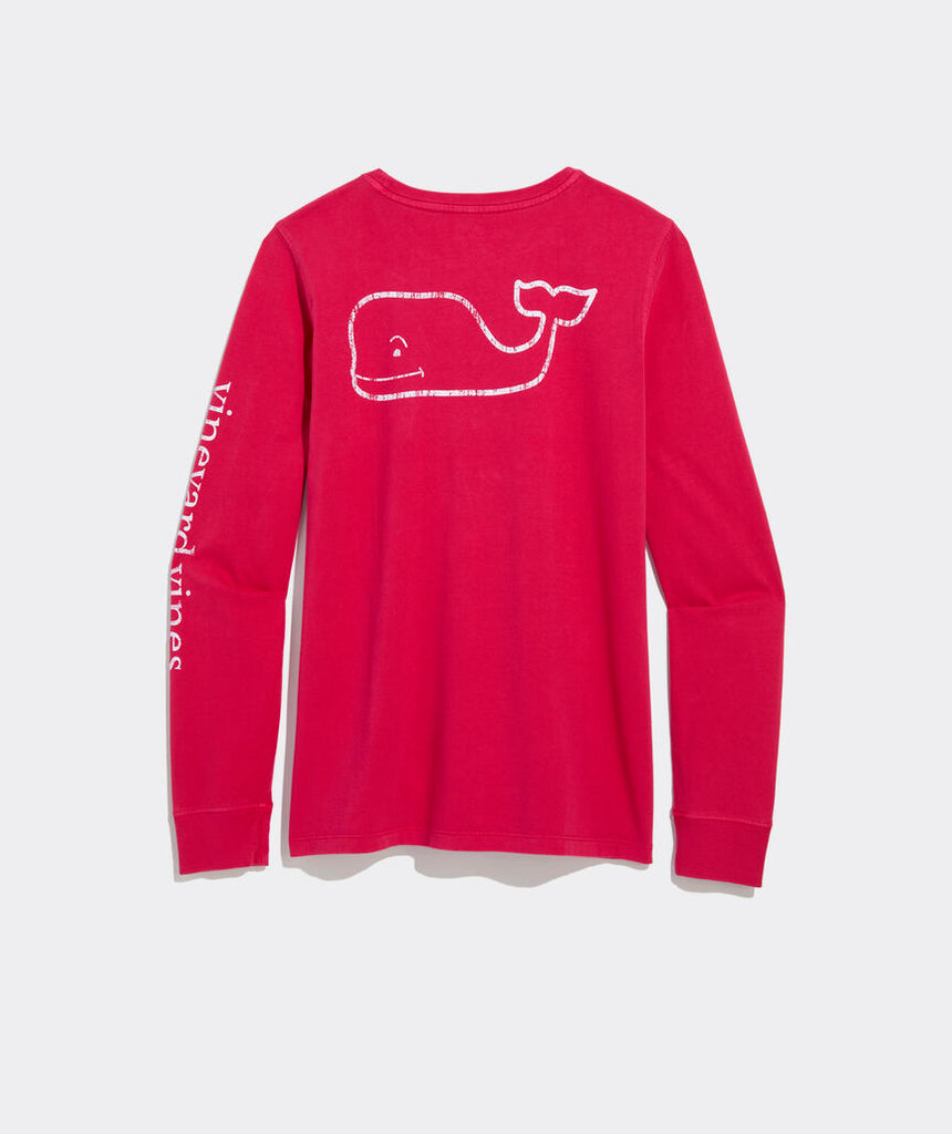 Vineyard Vines Garment-Dyed Vintage Whale Long-Sleeve Pocket Tee
