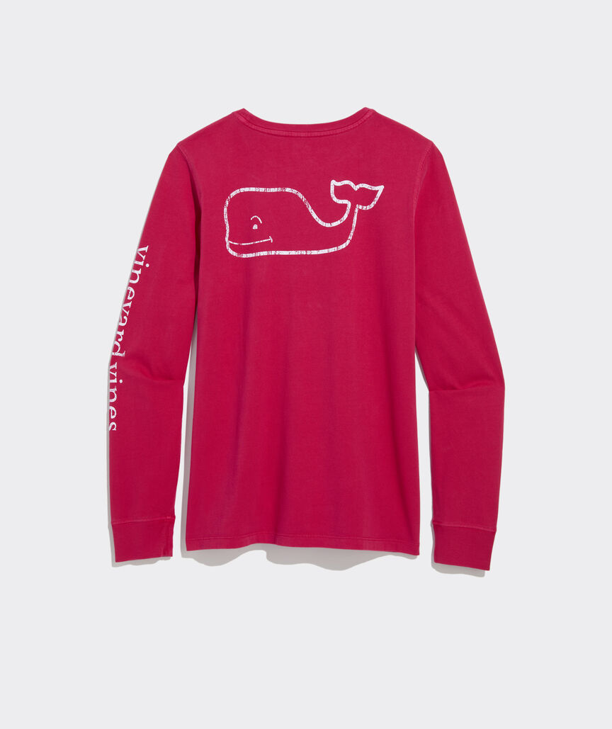 Vineyard Vines Garment-Dyed Vintage Whale Long-Sleeve Pocket Tee