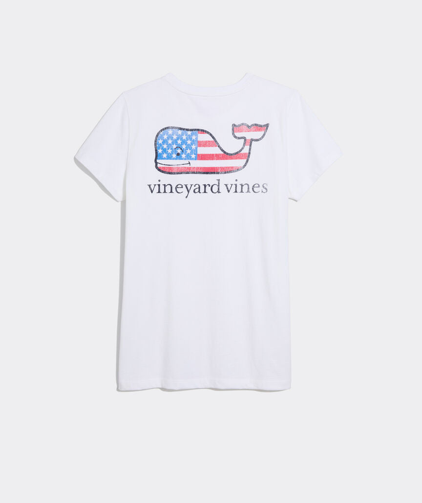 Vineyard Vines Flag Whale Short-Sleeve Pocket Tee