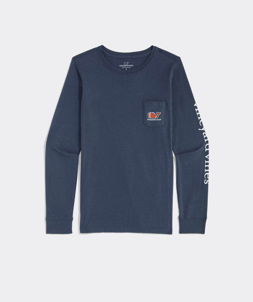 Vineyard Vines Tailgating Icons Whale Fill Long-Sleeve Pocket Tee