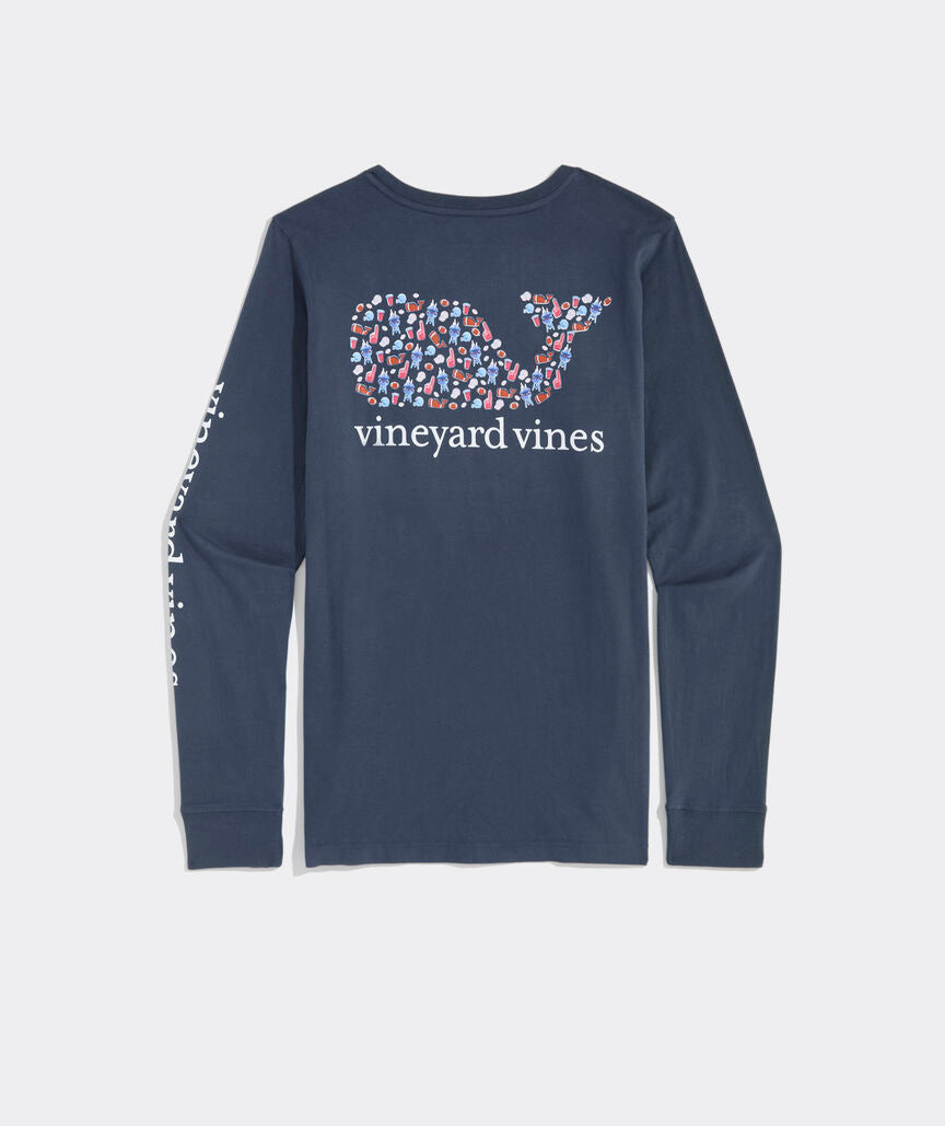 Vineyard Vines Tailgating Icons Whale Fill Long-Sleeve Pocket Tee
