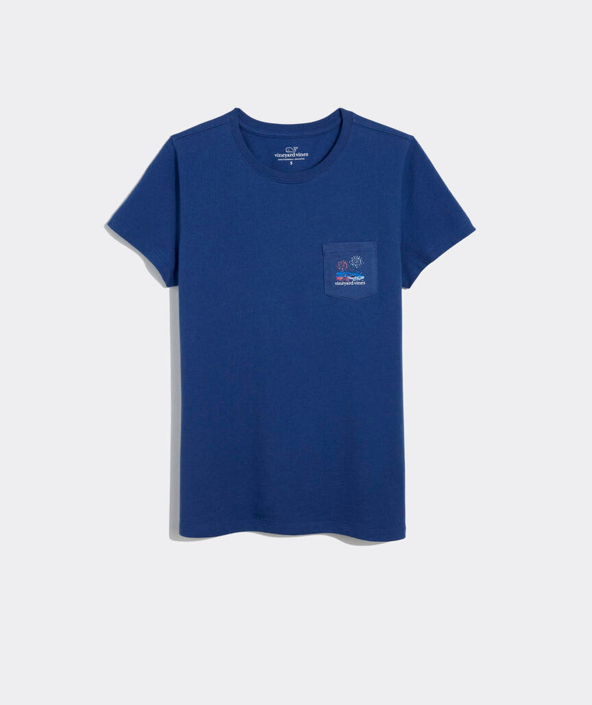 Vineyard Vines Beach Fireworks Whale Short-Sleeve Pocket Tee