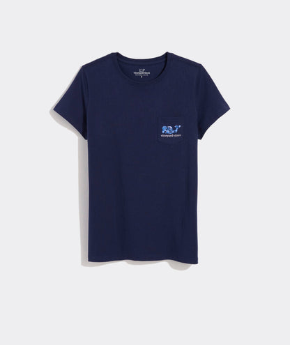 Vineyard Vines Camila Print Whale Fill Short-Sleeve Pocket Tee