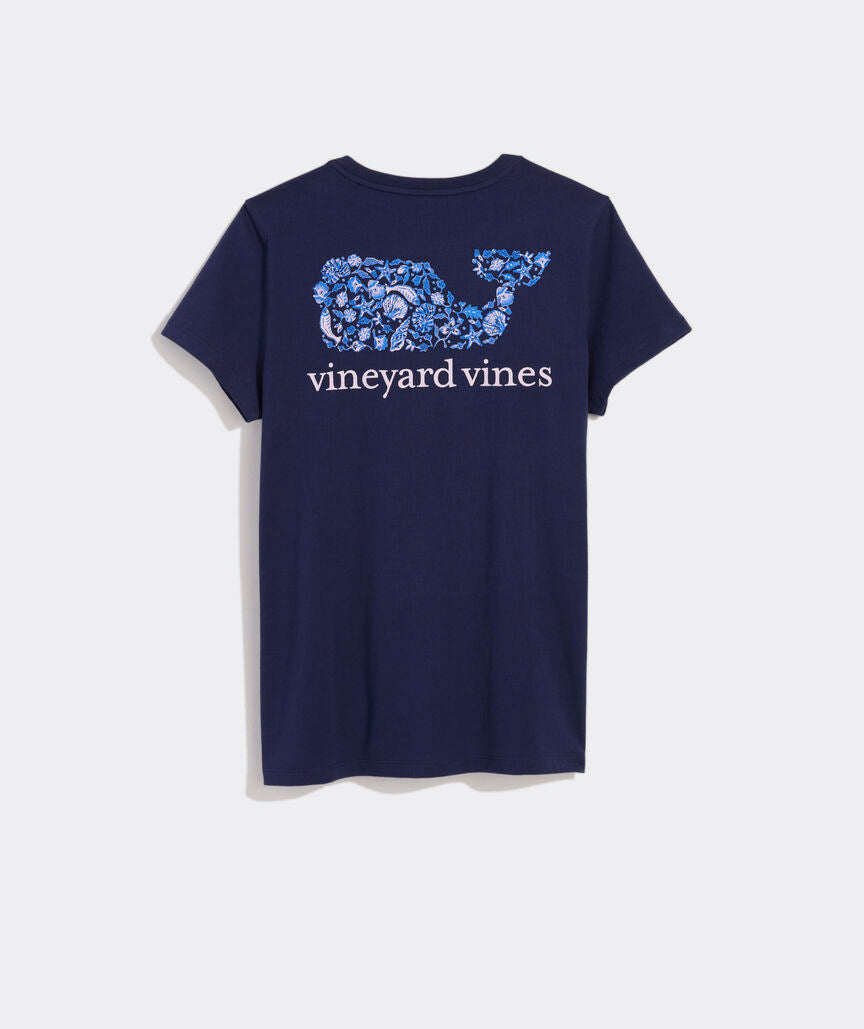 Vineyard Vines Camila Print Whale Fill Short-Sleeve Pocket Tee