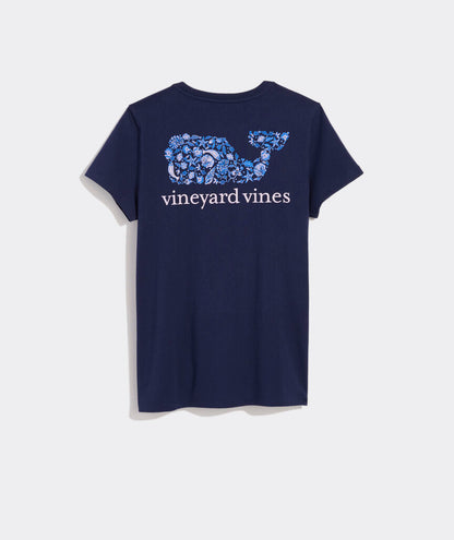 Vineyard Vines Camila Print Whale Fill Short-Sleeve Pocket Tee