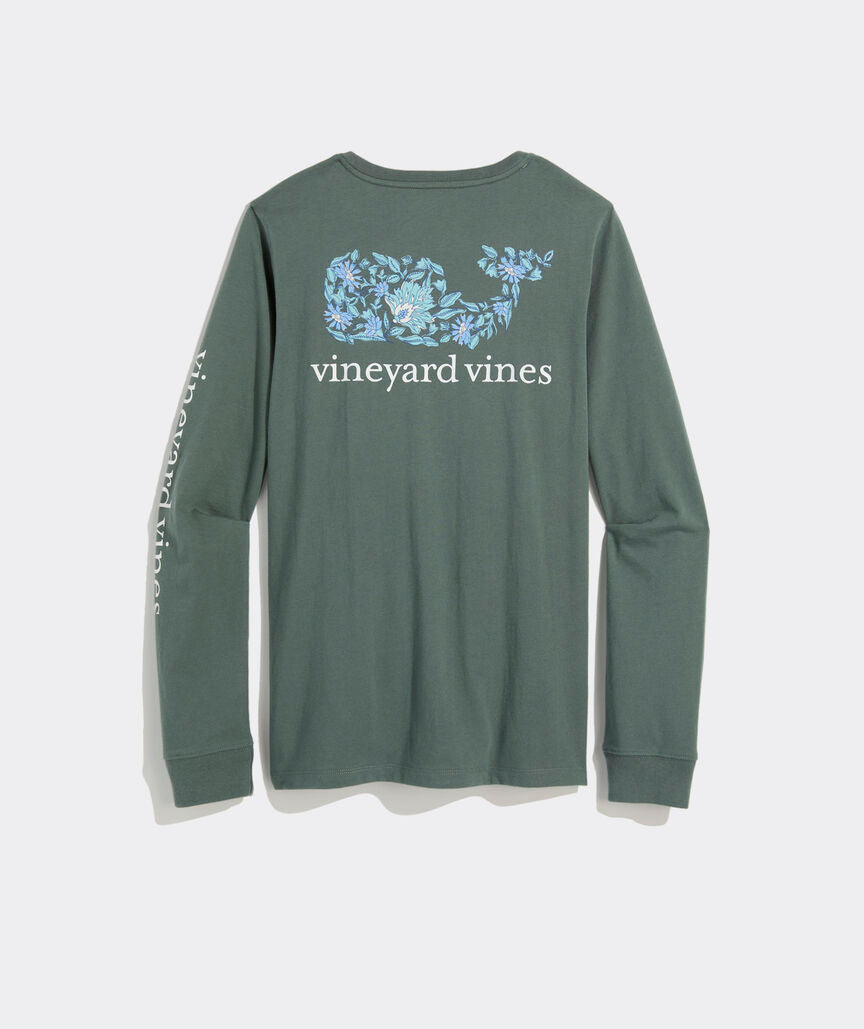 Vineyard Vines Edie Floral Dynamic Whale Fill Long-Sleeve Pocket Tee