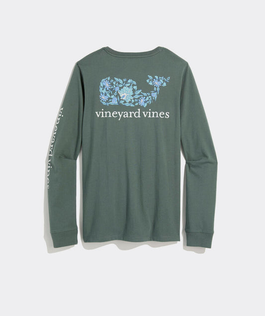 Vineyard Vines Edie Floral Dynamic Whale Fill Long-Sleeve Pocket Tee