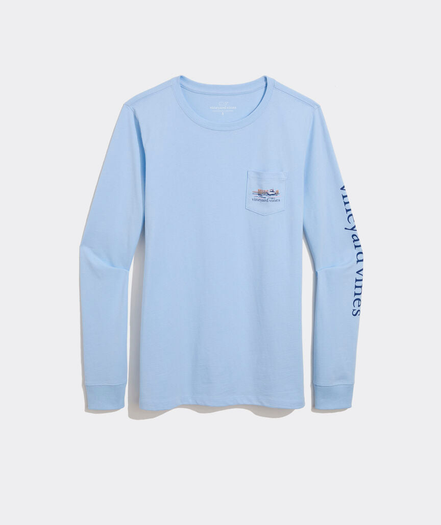 Vineyard Vines Dockside Autumn Wakes Long-Sleeve Pocket Tee