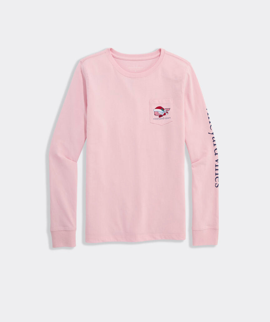 Vineyard Vines Women's Mrs. Claus Whale Bakeshop Long-Sleeve Pocket Tee