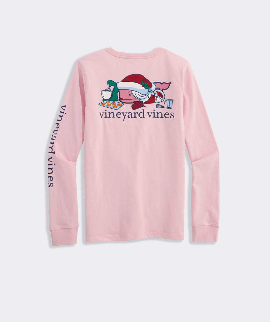 Vineyard Vines Women's Mrs. Claus Whale Bakeshop Long-Sleeve Pocket Tee