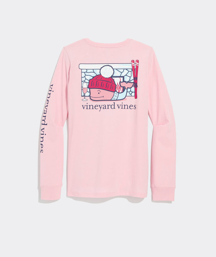 Vineyard Vines Women's Après Ski Fireplace Whale Long-Sleeve Pocket Tee