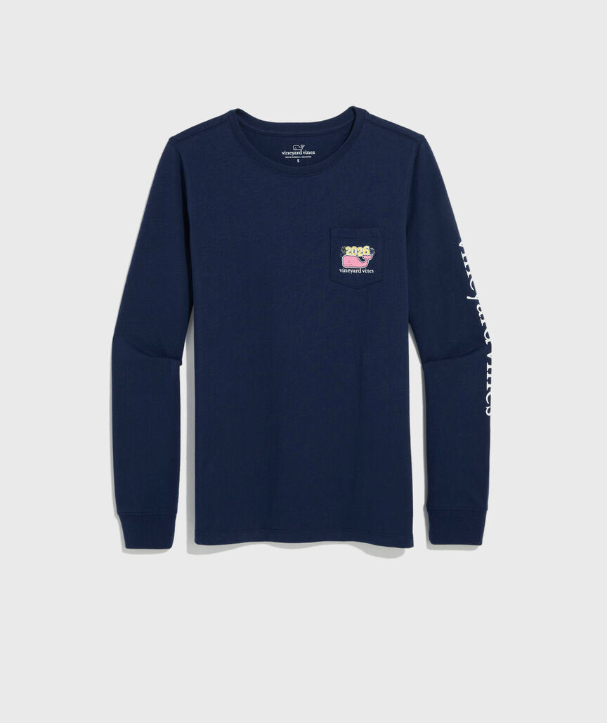 Vineyard Vines Women's 2026 New Year's Eve Whale Long-Sleeve Pocket Tee