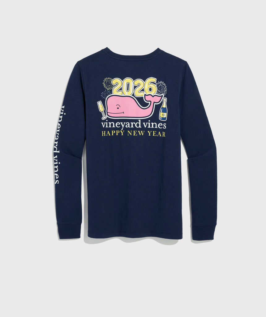 Vineyard Vines Women's 2026 New Year's Eve Whale Long-Sleeve Pocket Tee