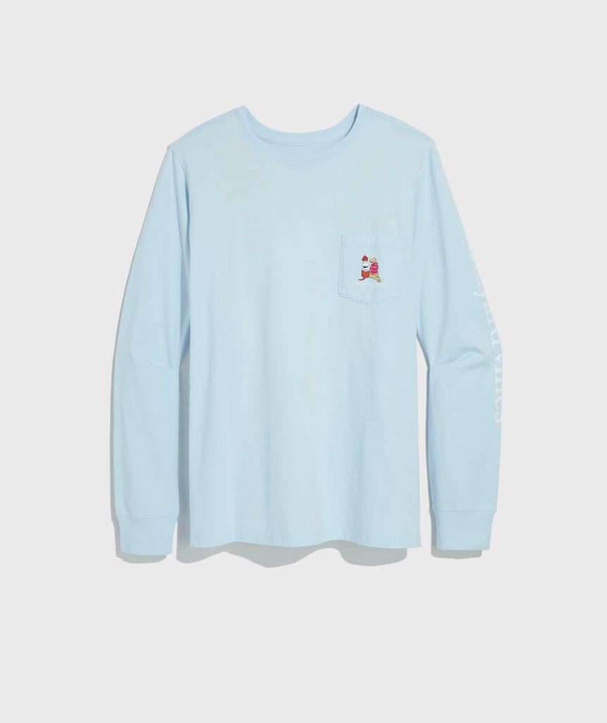 Vineyard Vines Women's Sunset Ski Pups Long-Sleeve Pocket Tee