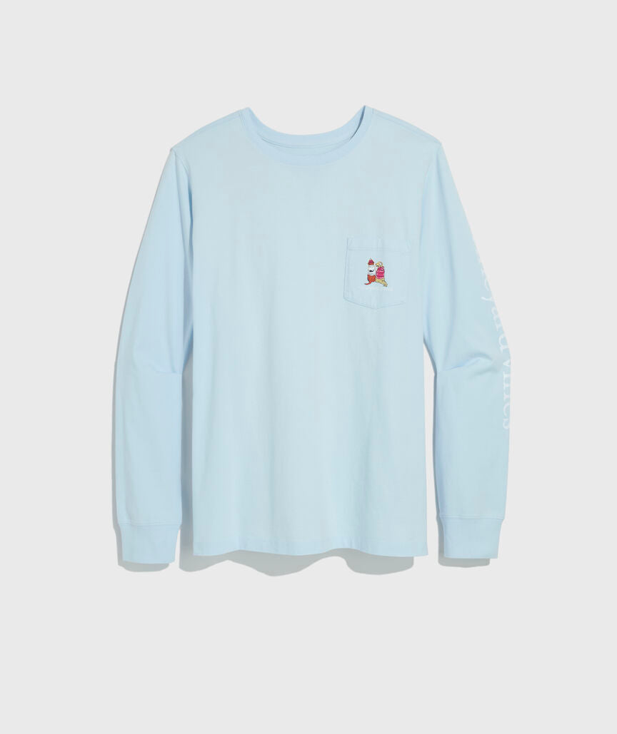 Vineyard Vines Women's Sunset Ski Pups Long-Sleeve Pocket Tee