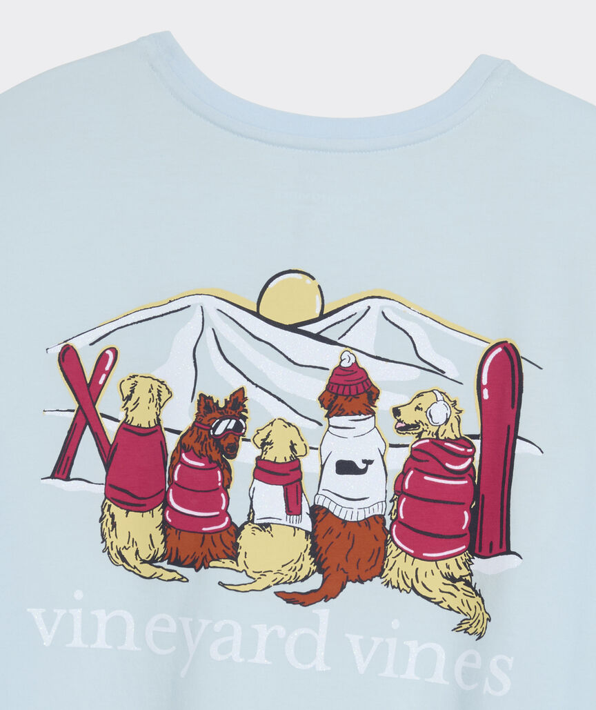 Vineyard Vines Women's Sunset Ski Pups Long-Sleeve Pocket Tee