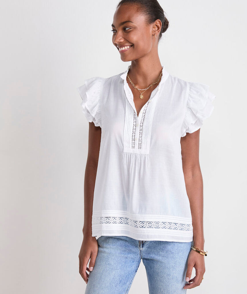 Vineyard Vines Adare Lace Inset Top