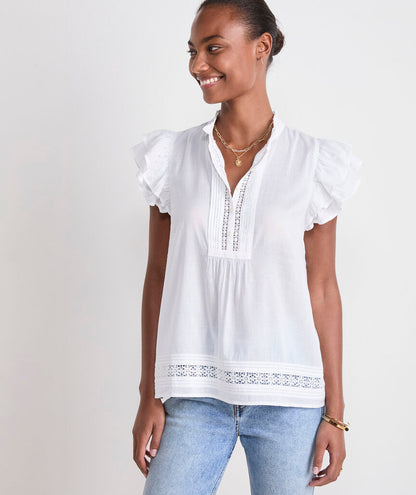 Vineyard Vines Adare Lace Inset Top