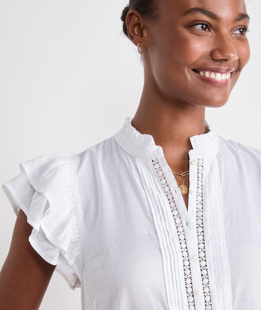 Vineyard Vines Adare Lace Inset Top