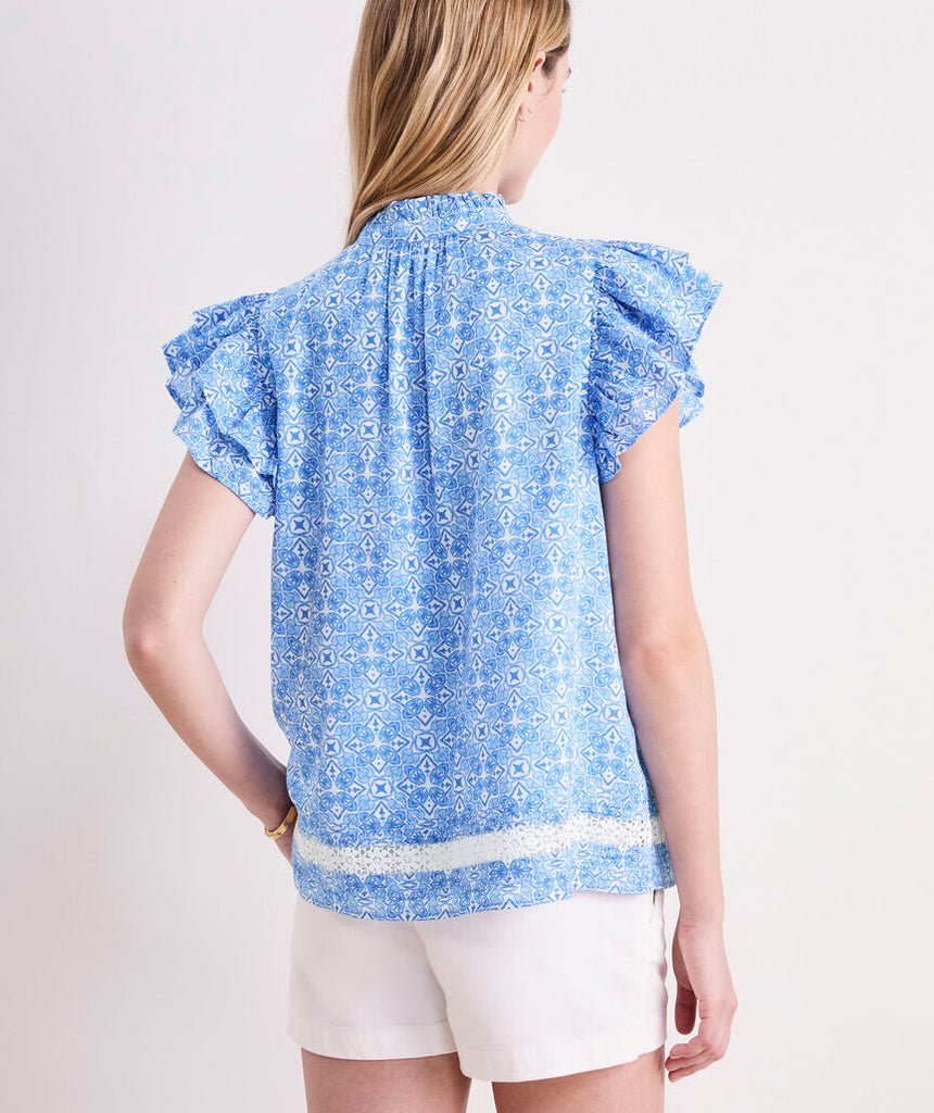 Vineyard Vines Adare Lace Inset Top