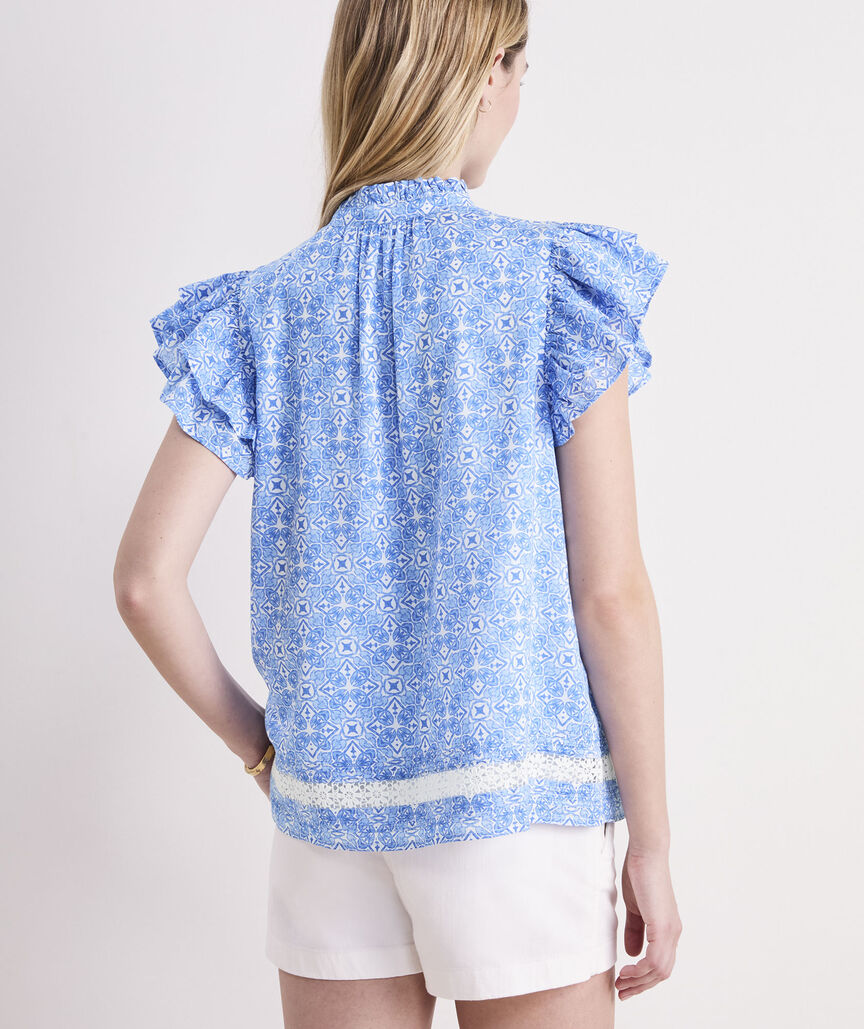 Vineyard Vines Adare Lace Inset Top