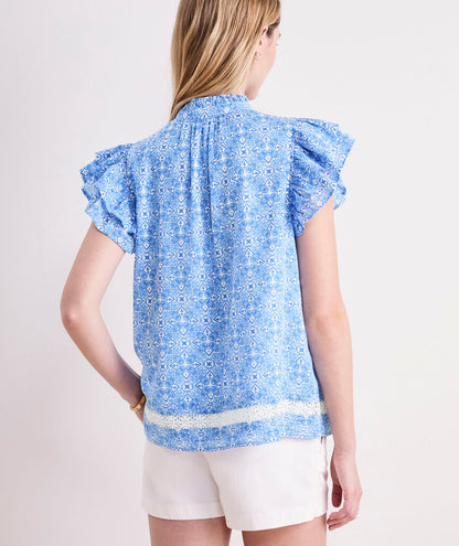Vineyard Vines Adare Lace Inset Top