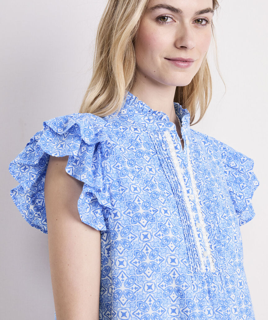 Vineyard Vines Adare Lace Inset Top