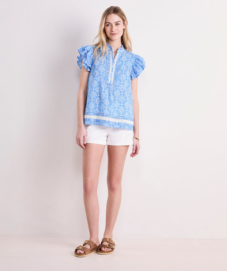 Vineyard Vines Adare Lace Inset Top